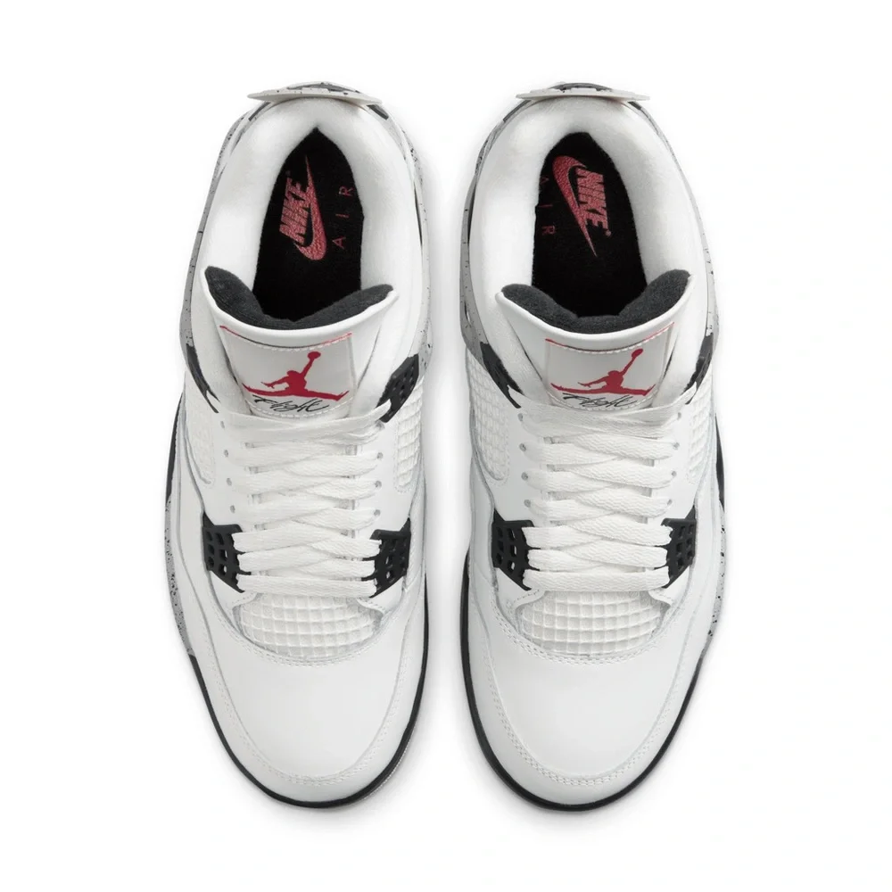 Air Jordan 4 Retro Men's White and Black Sneakers - Picture 3 of 9